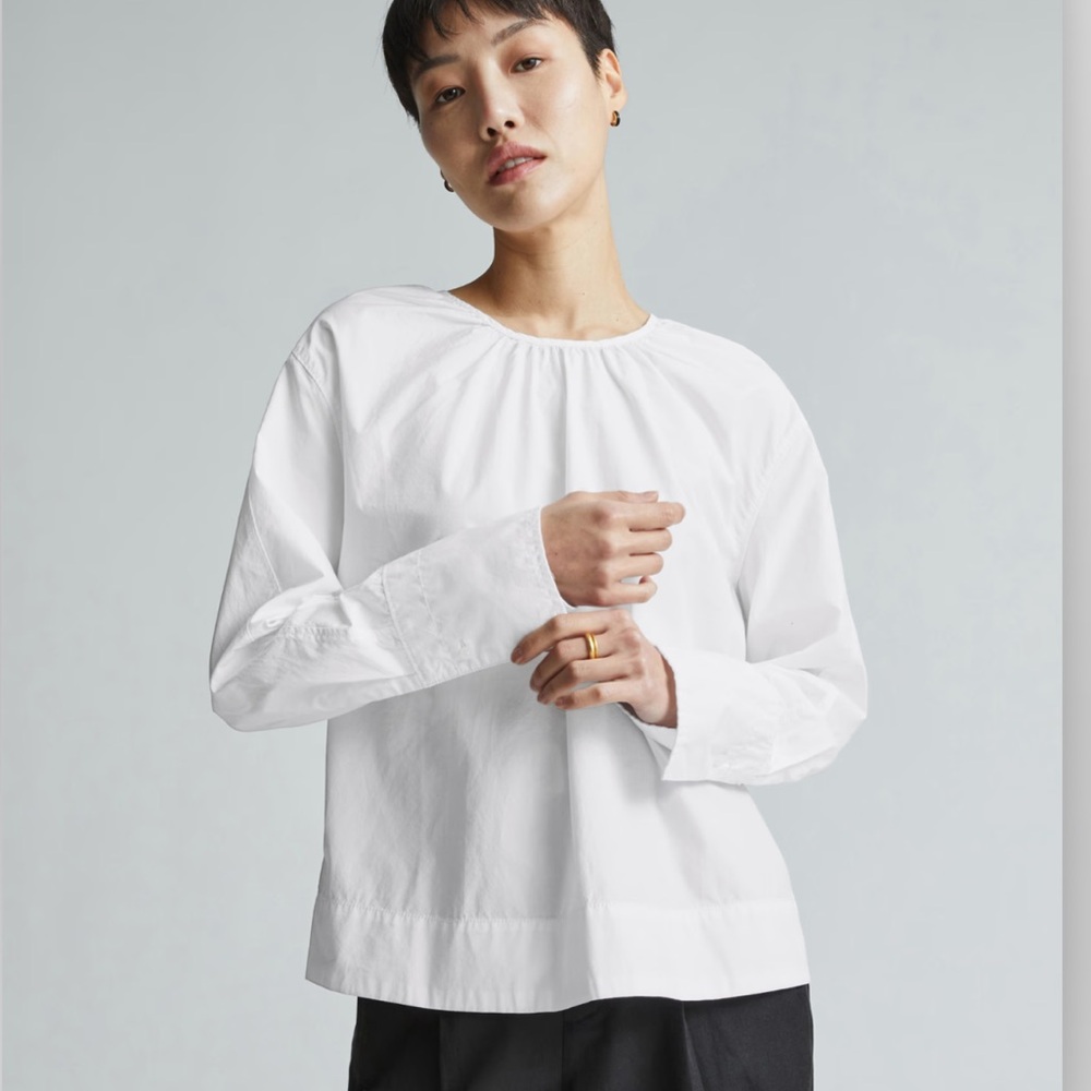 Everlane Crisp White Poplin Popover Shirt